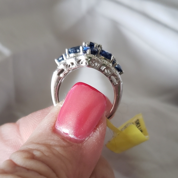 Sz 6, Kyanite & Diamond Ring, 925 Silver, TGW 4.19 carats, NWT - Picture 6 of 11